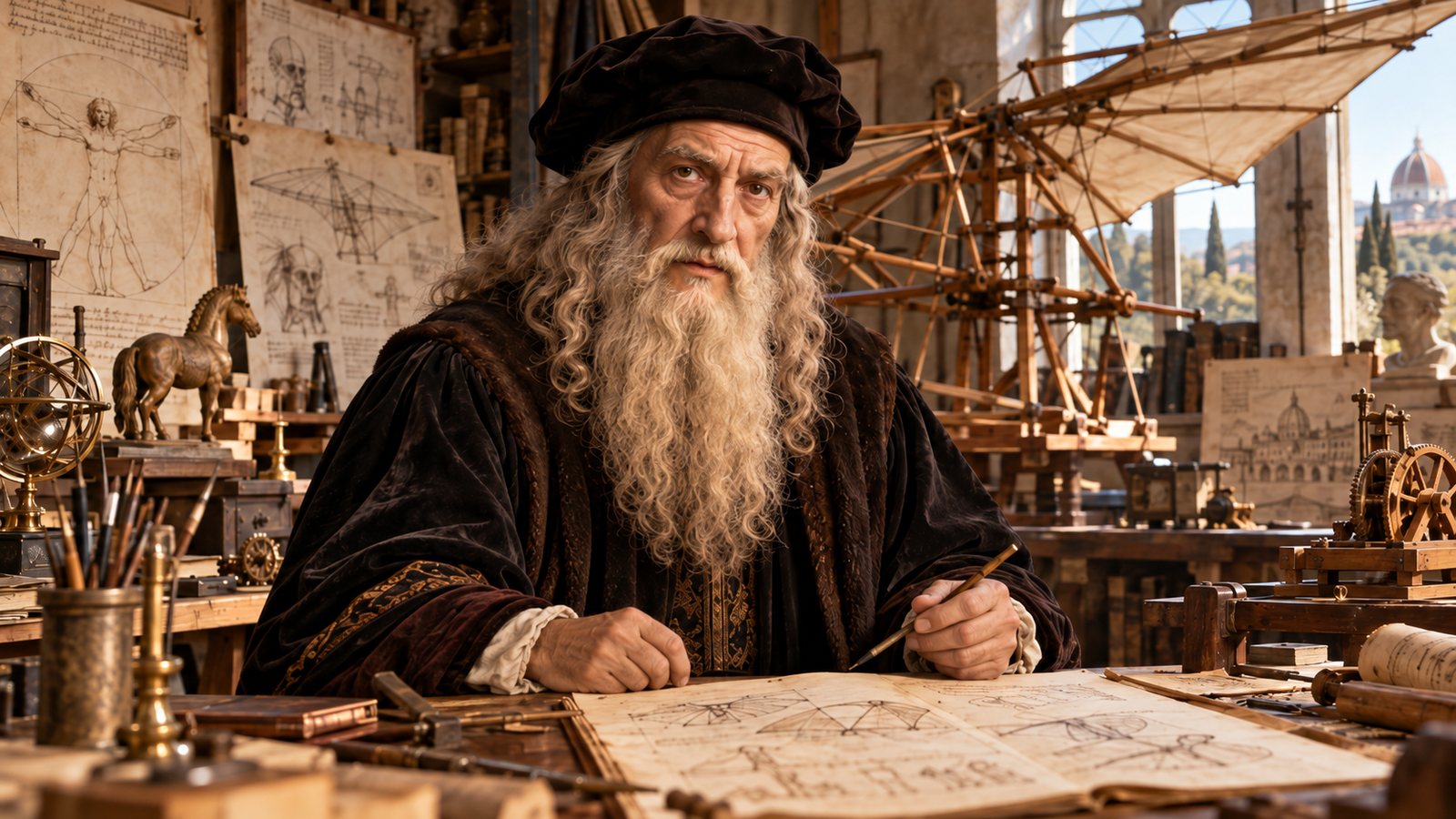 Leonardo da Vinci, a Pantheon of History Synth Human
